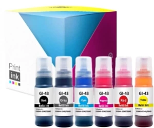 Tusze zamienniki Canon GI-43 [CMYK+RGY] zestaw marki Print.ink