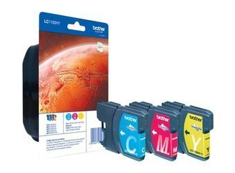 Tusze oryginalne Brother LC1100HYRBWBP [CMY] [Trzypak]