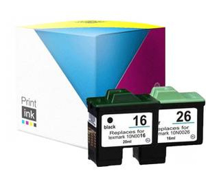 Tusze zamienniki Lexmark 16 + 26 [CMYK] zestaw marki Print.ink