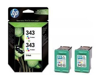 Tusz oryginalny HP 343 [CB332EE] [Trójkolorowy] [Dwupak]
