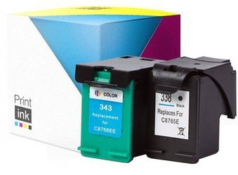 Tusze zamienniki HP 338 + 343 [SD449EE] [CMYK] zestaw marki Print.ink