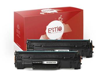 Toner zamiennik HP 142A [W1420AD] [Czarny] [Dwupak] [Wersja z chipem] marki Estio