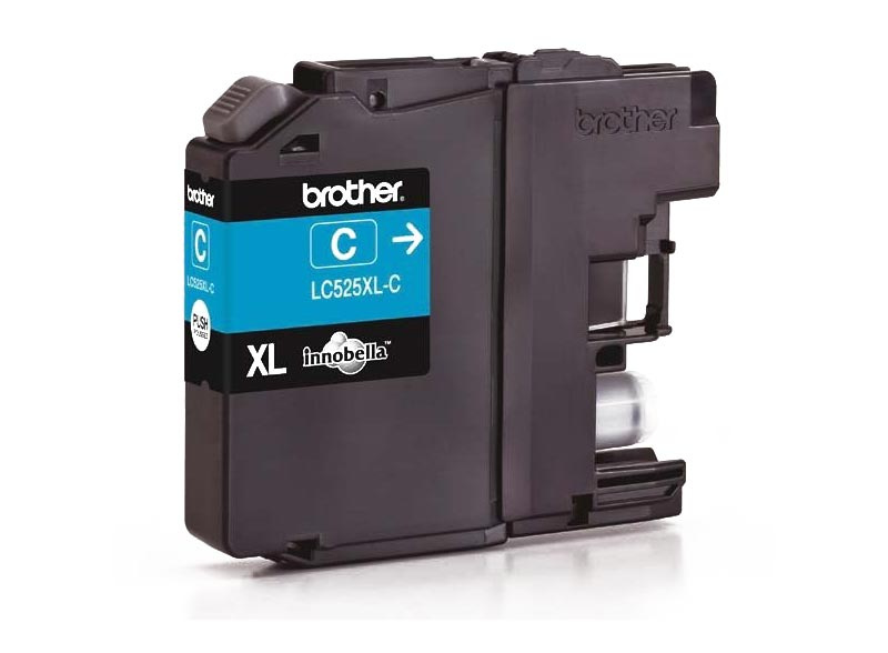 Tusz Oryginalny Brother LC525XL-C Niebieski 1300 stron Zdjęcie tyłu wkładu.